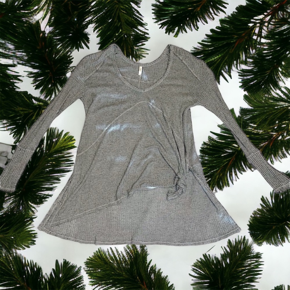 Free People long sleeve gray tunic top